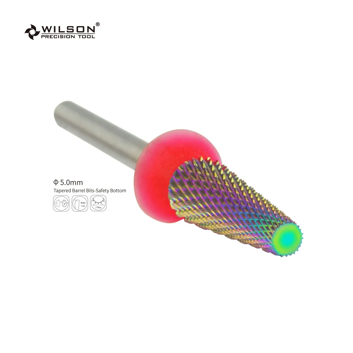 

RTS/Tapered Barrel Bits - Safety Bottom/ Rainbow Coating nail drill bit Beauty Salon Tools carbide nail bit