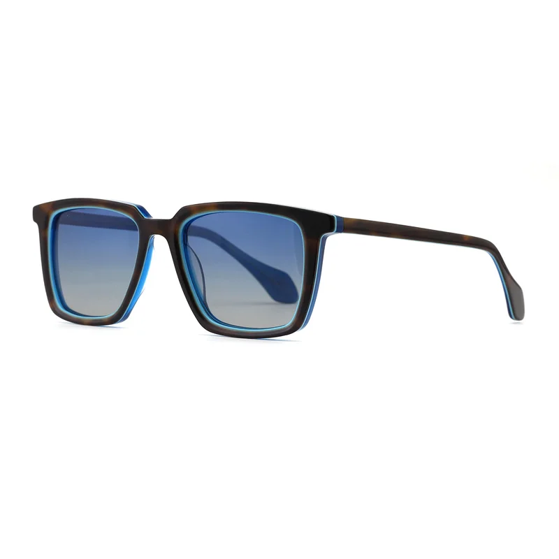 

2022 High Quality Classical Design Custom Logo Branded Unisex Square Acetate Polarized Sport Sunglasses For Men
