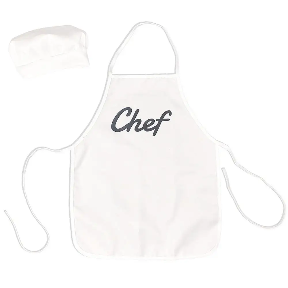 

New Manufacturer Customized Print White Cotton Apron Cooking Apron For Kids