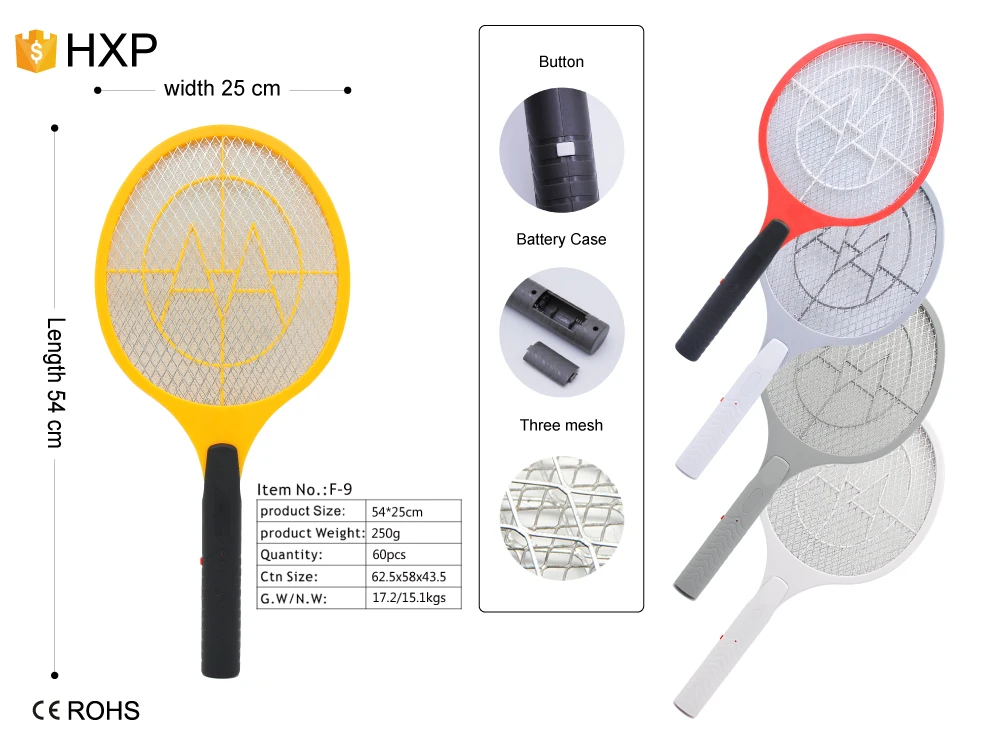 Aa Battery Large Size Mosquito Swatter High Voltage Fly Swatter