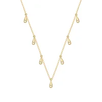 

Moyu design fashion sterling silver Choker 18K gold plated tiny droplets pendant necklace