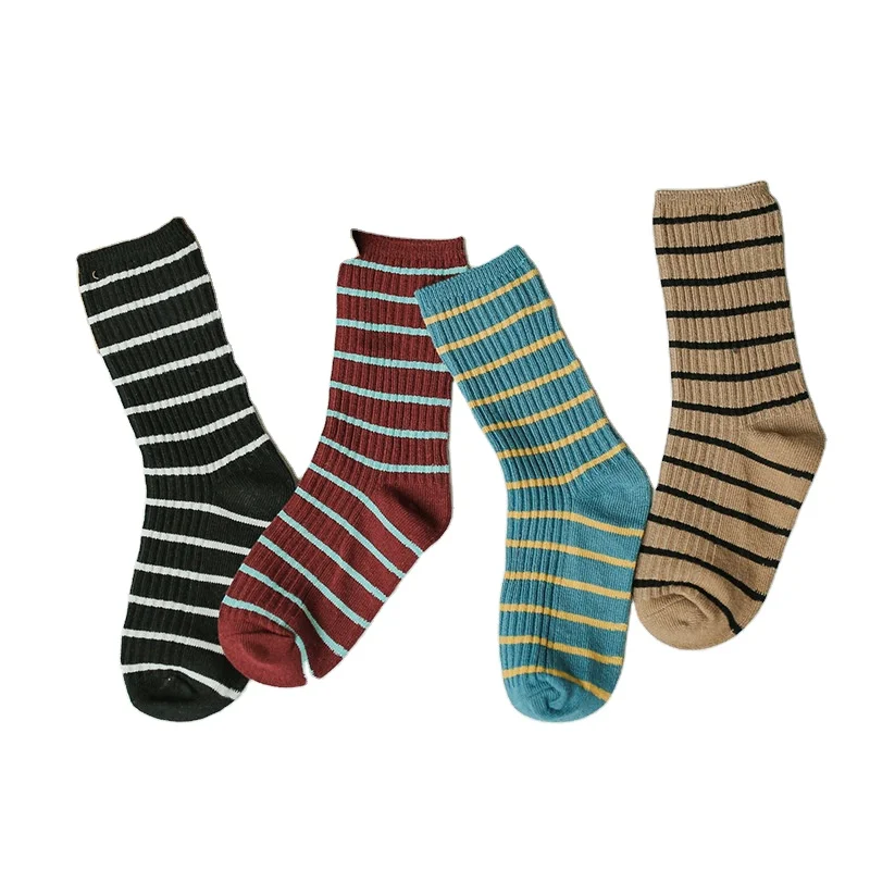 

Spring And Summer Pinstripe Color Matching Short Boys Girls Cotton Children Socks, Custom color