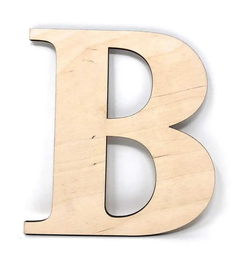 

Precision Cut Wood Brush Calligraphy Script Monogram Letter, Customized color