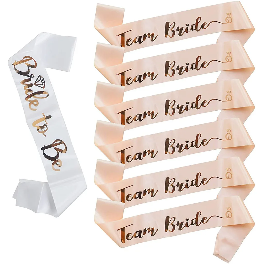 

Bachelorette hen Party Bride to be Bride sash Rose Gold Team bride Bridesmaid sash