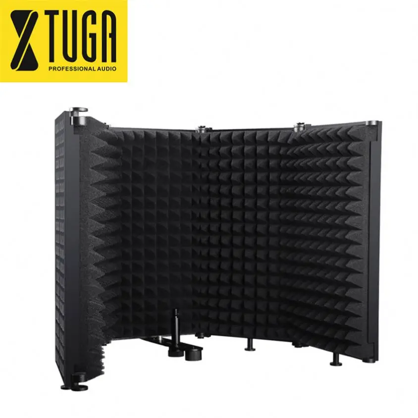 

Best custom acoustic foam soundproofing desktop shield insolation condenser studio mic shield P op filter microphone wind screen, Black