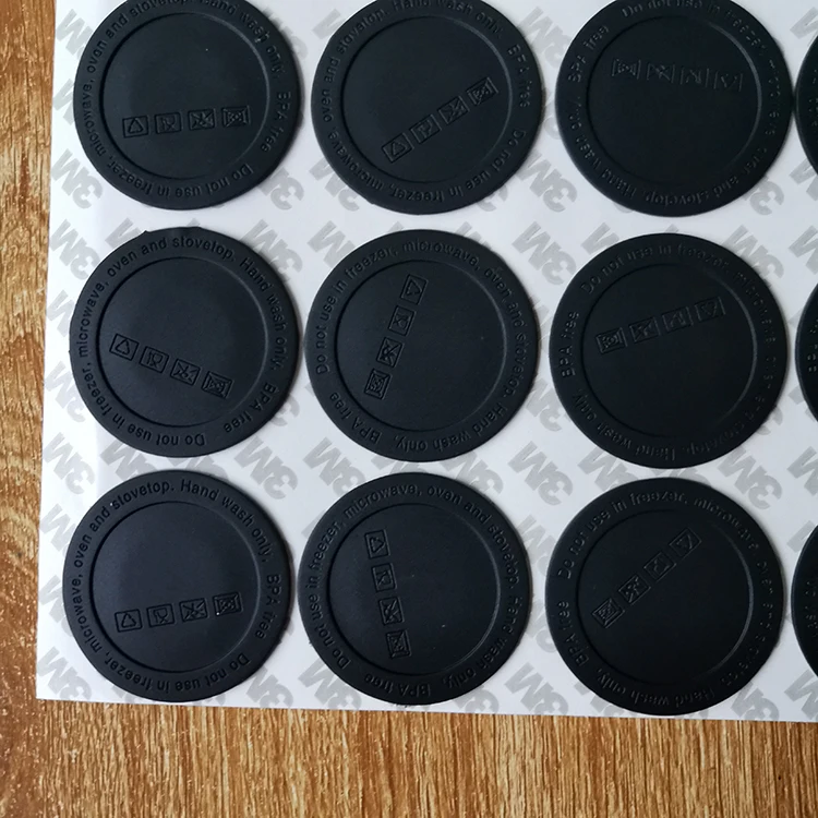 

silicone Pad Self Adhesive 3M Black Rubber bottoms Coaster For 15oz 20oz 30oz straight Skinny Tumbler Bottom