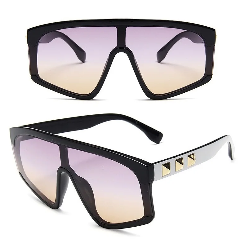

New Arrival High Fashion Luxury Stylish Oversized Big PC Frame One Piece Lens Sun Glasses Good Price Designer Sunglasses