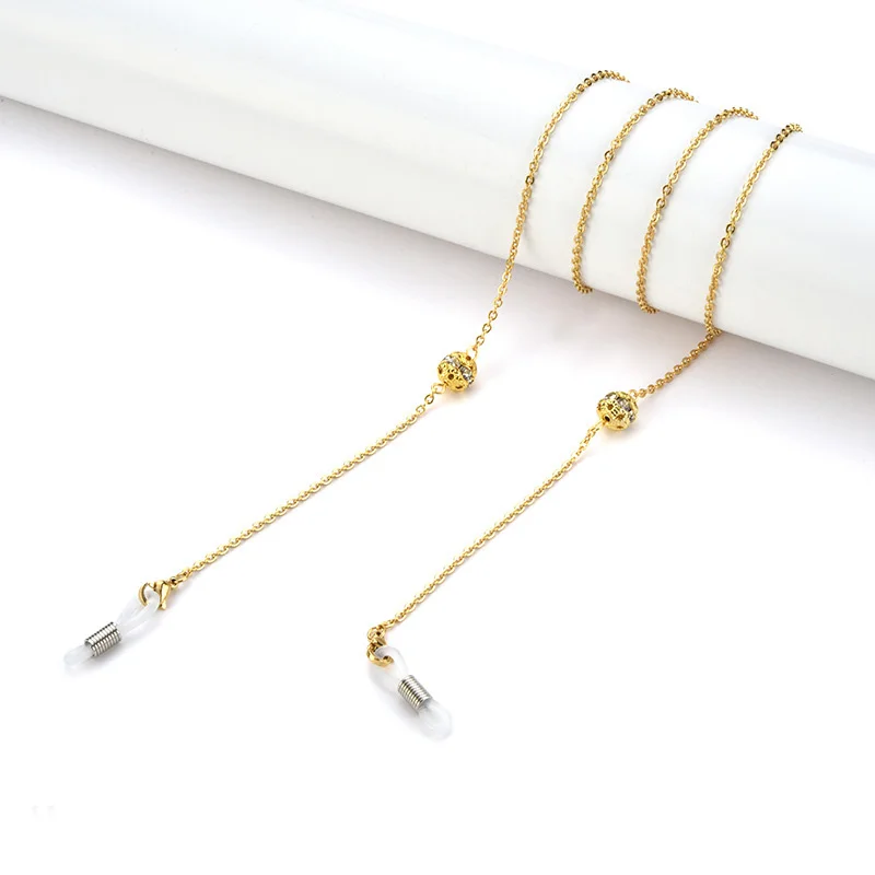 

Silver Plating Reading Spectacles Cord Holder Metal Eye Beaded Gold Sunglasses Glasses Chain For Sunglasses, Silver,gold