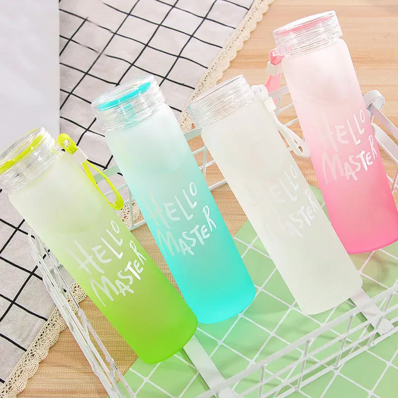 

450ML Hello Master Frosted Custom Water Glass Bottle