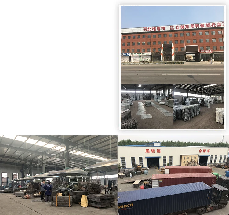 Warehouse Collapsible Storage Cargo Rigid Metal Box Wire Container  