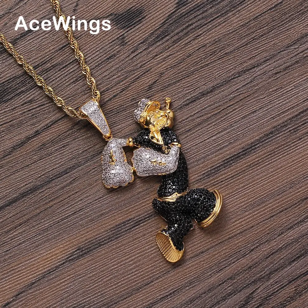 CN306  Brass CZ pendants Iced Out Hip Hop Necklace bling bing