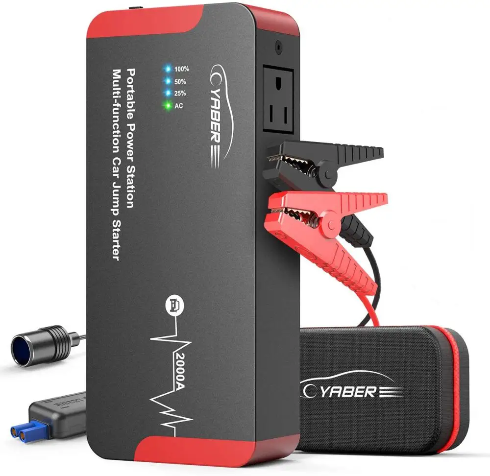 Yaber Car Battery Jump Starter,22000mah Battery Booster 100w Power