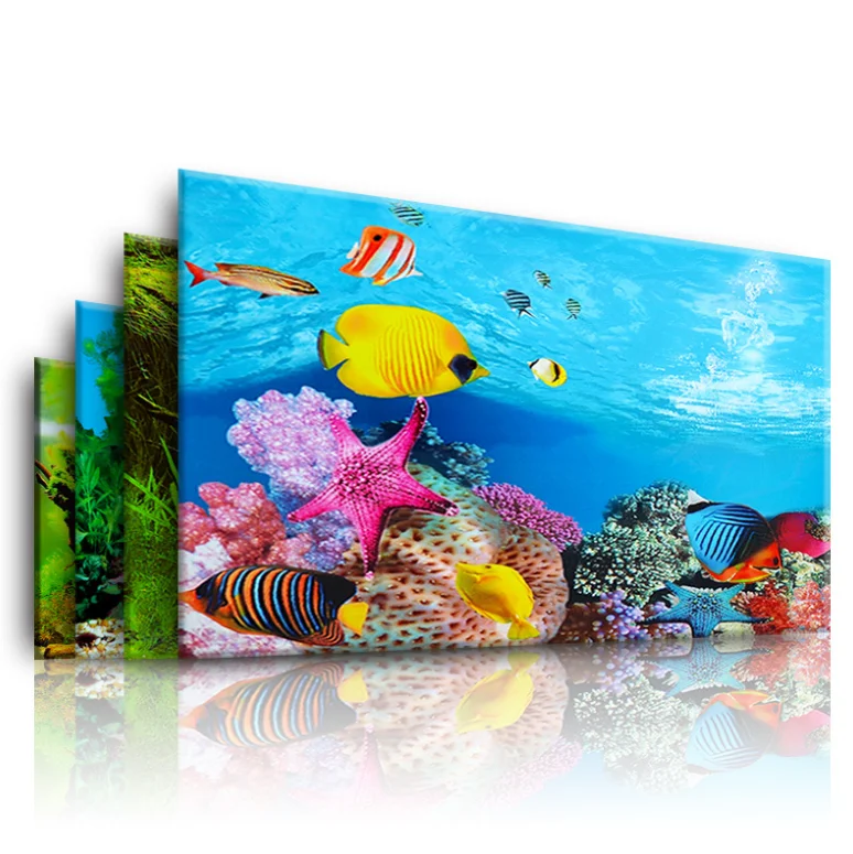 

Fish Tank Background 2 Sided Aquarium Background Painting, Many style to choose