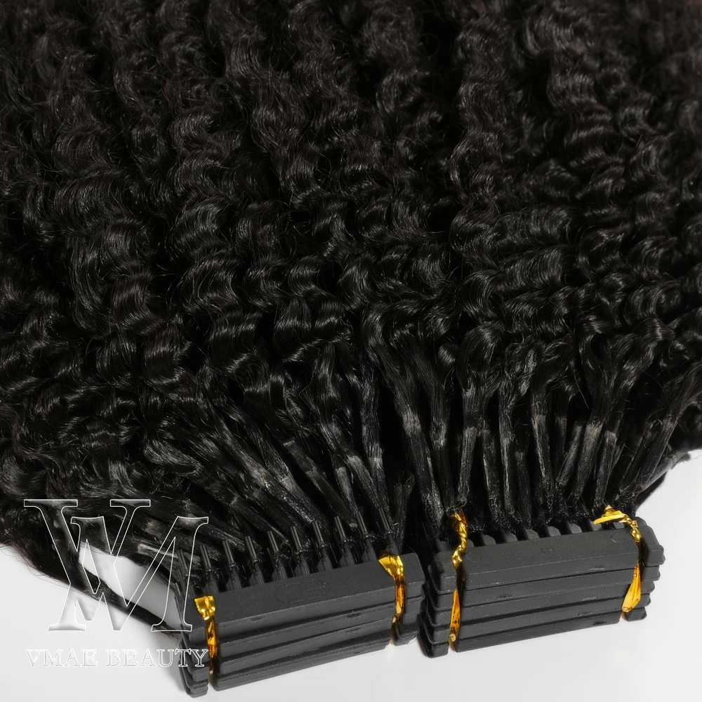 

VMAE Virgin Burmese Cuticle Aligned 6D Hair Extension Afro Kinky Curly 4A 4B 4C 3A 3B 3C Prebonded 6D Human Hair Extensions