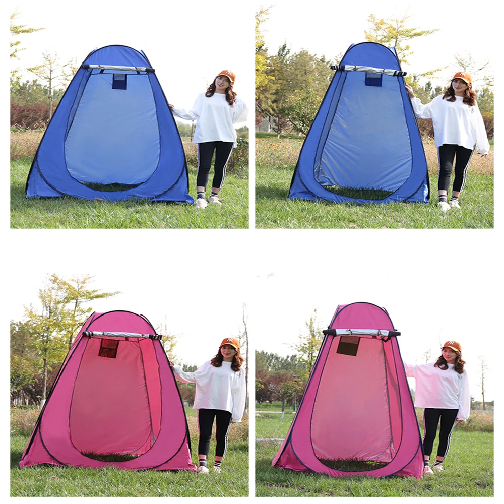 

wholesale OEM outdoor Double use Pop Up Privacy Outdoor Bath Thick silver-coated polyester Camping Toilet shower tent awning