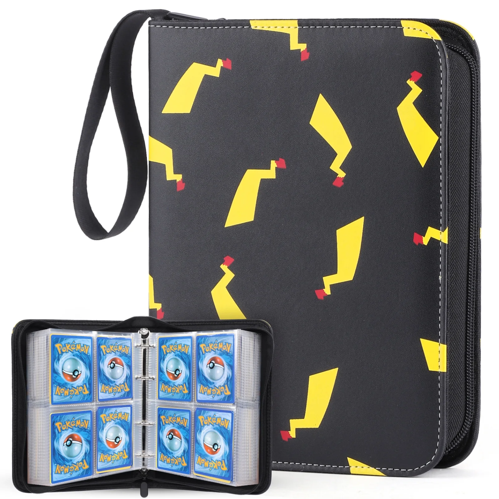 

4-Pocket Pokemon Cards Binder Holder Book Collector Album Compatible with Trading Cards, Black