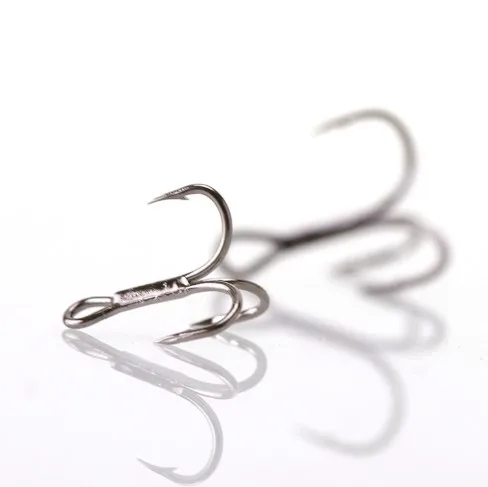 

Carbon-Material Fishing Hooks Treble Bass Saltwater High Steel Folded Round, Black