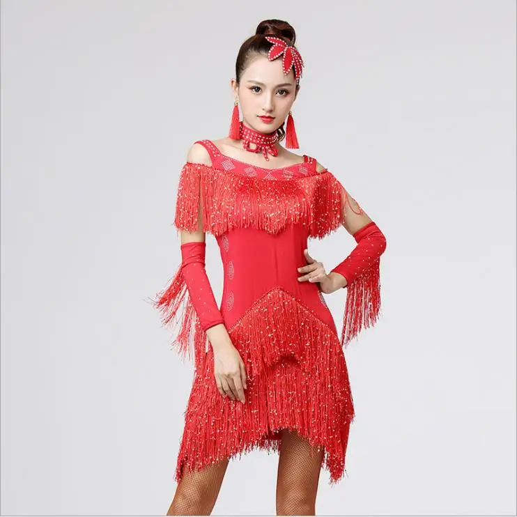 Sequins Tassels Economic Chinese Sexy Modern Lyrical Latin Dance ...