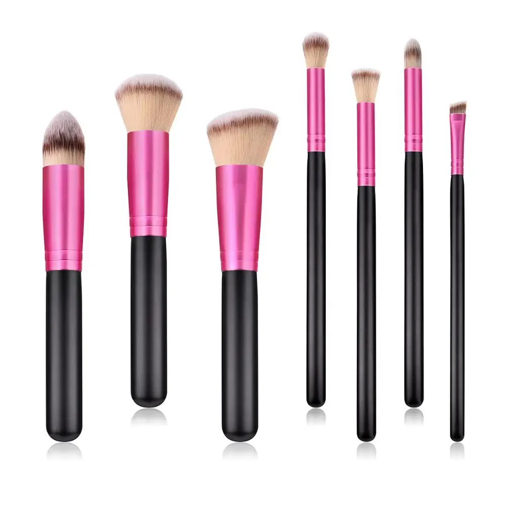 

2021 best selling 7pcs cosmetic brush new design high quality make up brush set Purple tube custom makeup brushes set