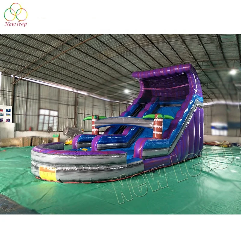 

16ft purple tropical water slide party monster inflatables