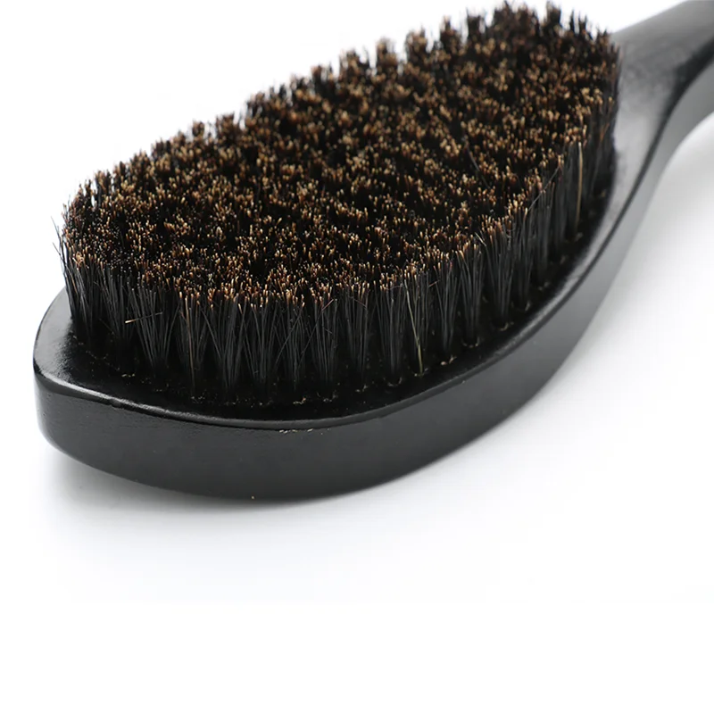 

Professional Beard 100% Boar Bristle Long Handle 360 Curve Wave Brush
