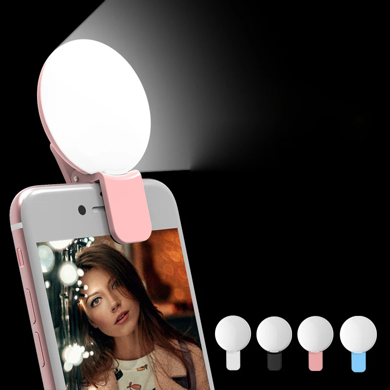 

2020 New Rechargeable LED Camera Selfie Ring light Flash Mobile Cell Phone Selfie Fill LED Light for phone