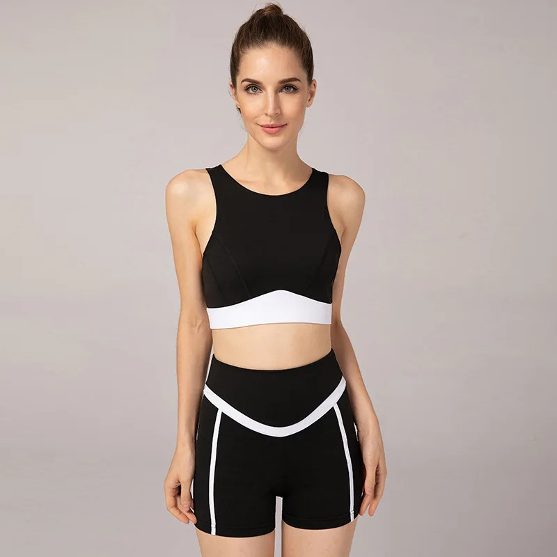 

Wholesale High Impact Sexy Western Sport Bra And Shorts Sets Workout Yoga Wear, As picture