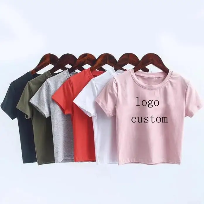 

Latest Top Quality Factory Price 100 Cotton Custom Silk Screen Printing Crop Top Ladies, Solid color