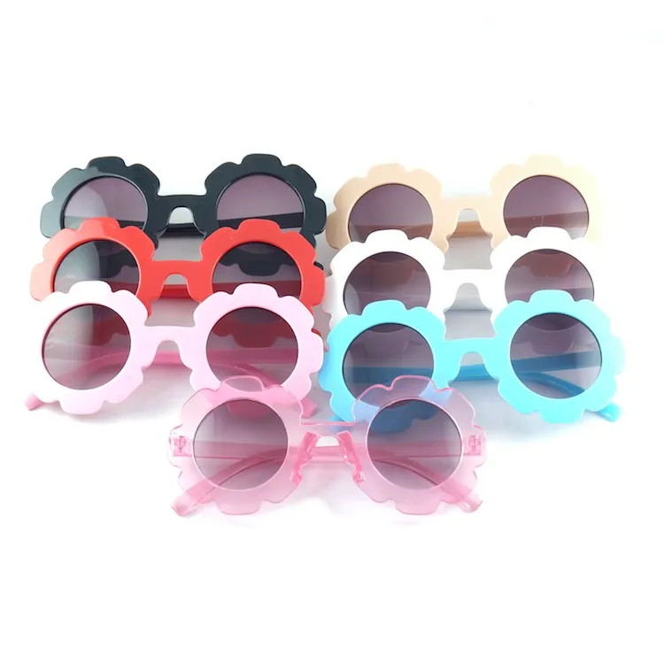 

Flower Kids Sunglasses Candy Colors Plastic Sunflower Sun Glasses