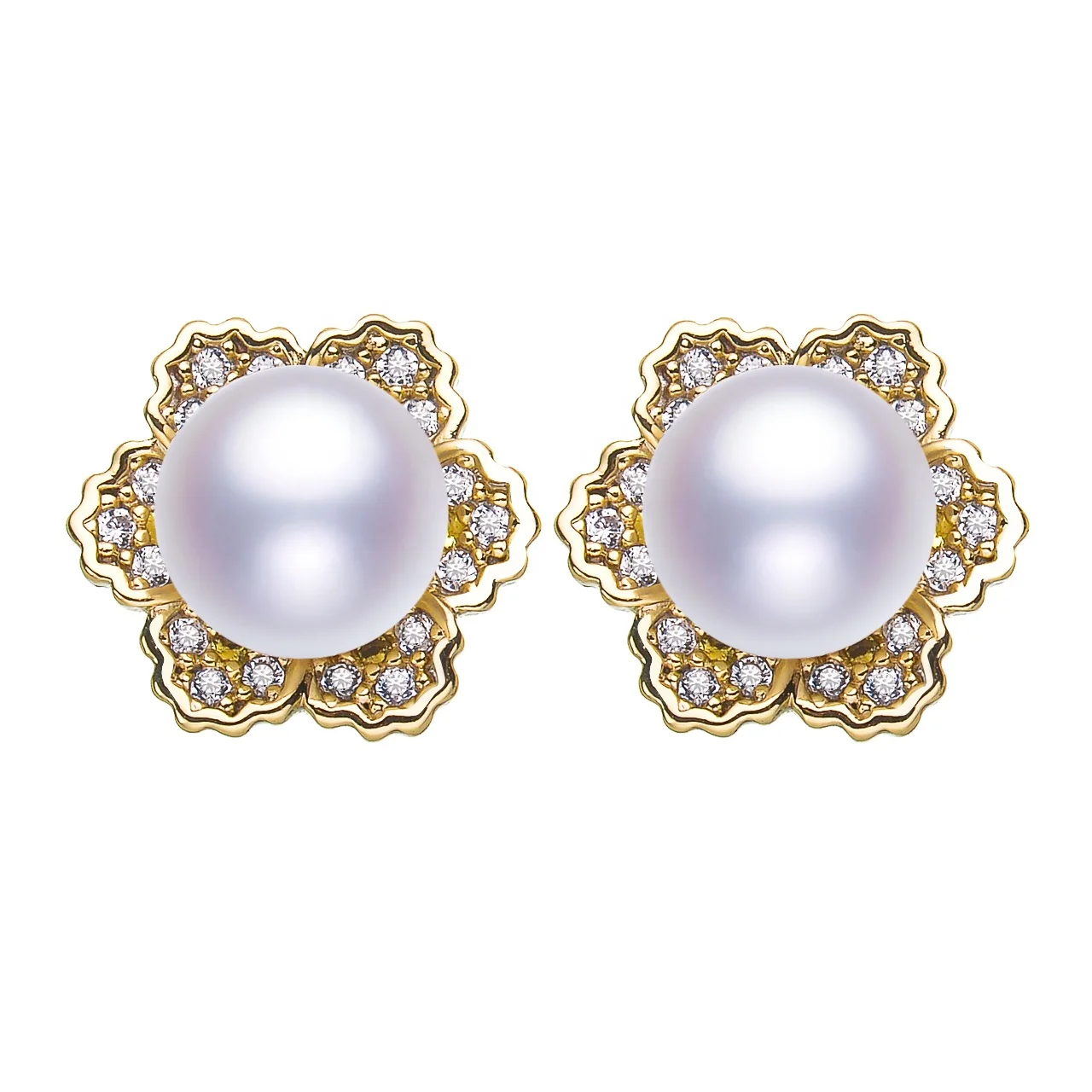 

Artilady Colorful Fashion Jewelry Earrings Cute Flower Pearl Earrings For Women, White