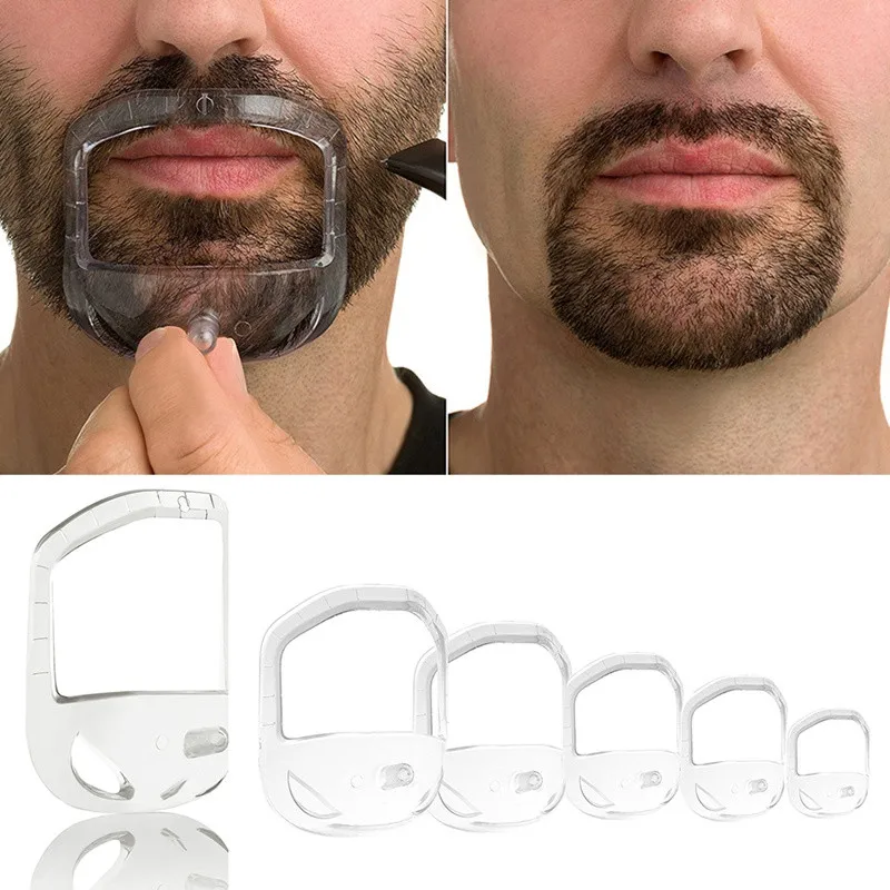 

5pcs/set Mens Tool Transparent Plastic Template Guide Design Mustache Beard Goatee Shaving Shaper Style Shaving Brush Beard Kit