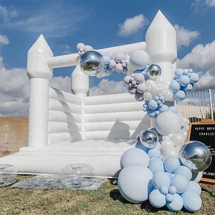 

Free Shipping to door Inflatable White Wedding Jumper PVC Inflatable Bouncy Castle/Moon Bounce House/Bridal Wedding Bounce House