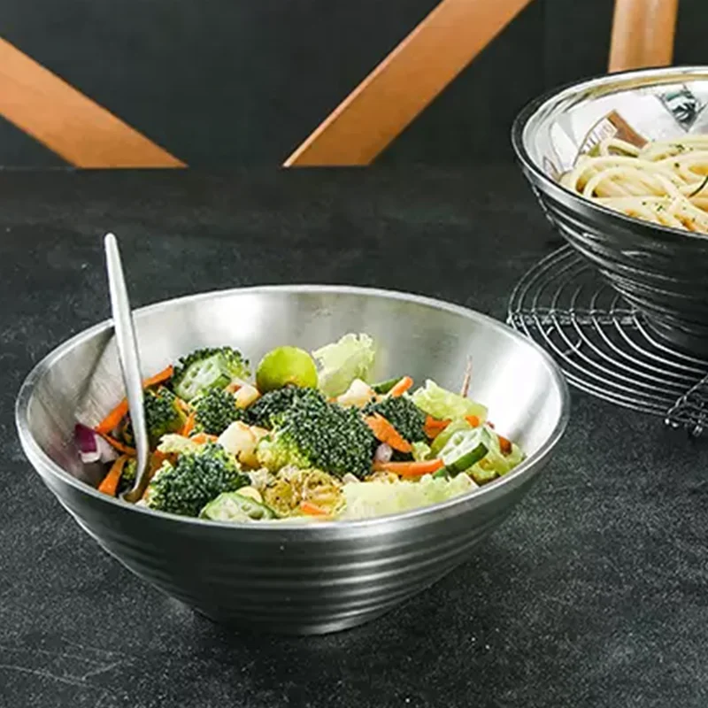 

Double Insulated Mixing Noodle Bowl 201 304 Stainless Steel Korea Serving Bowl