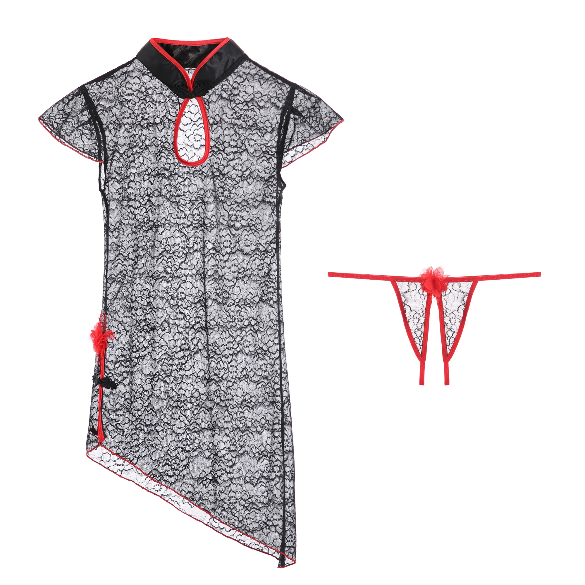 

Woman Underwear Sexy Dress Cosplay Uniform Lingerie Mini Dress sexy Clubwear, White black red