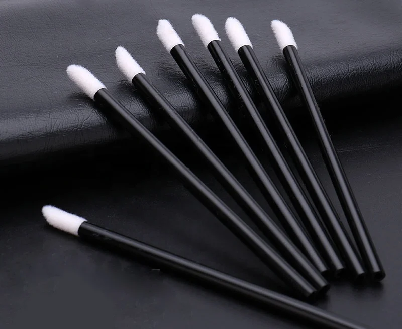 

Factory price disposable makeup lip brush lipstick gloss wands Applicator, Black