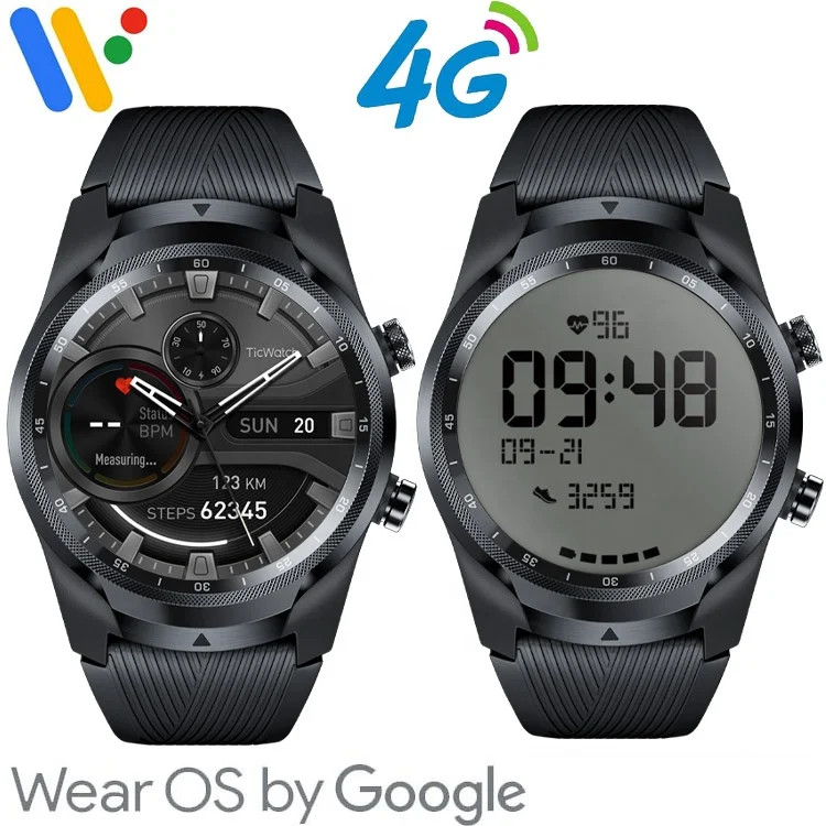 

Ticwatch Pro 4G LTE Wear OS by Google Smart Watch AMOLED FSTN LCD Verizon Vodafon Oriange SIM WCDMA LTE 3G 4G Smart Watch