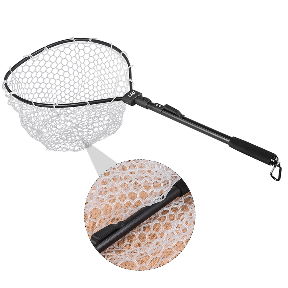 

Retractable Fishing Net Telescoping Foldable Landing Net Pole Folding Landing Net For Fly Fishing, Black