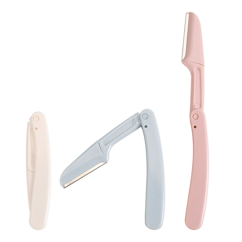 

OEM Multipurpose Exfoliating Dermaplaning Tool Eyebrow Razor and Facial Razor with Cover, White, blue, pink