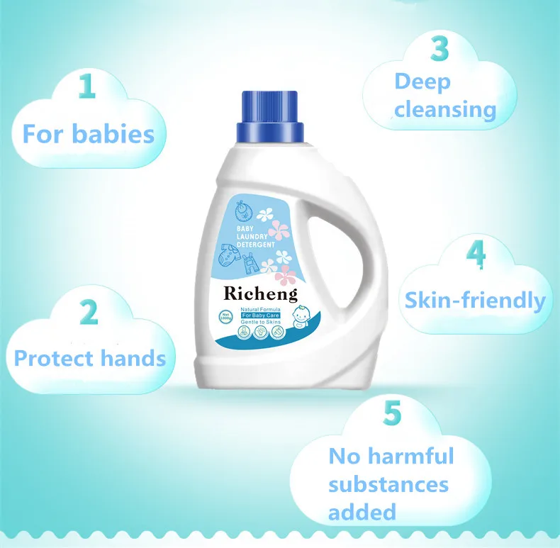 Oem 1000g Natural Washing Detergent Liquid Household Deep Cleaning Baby