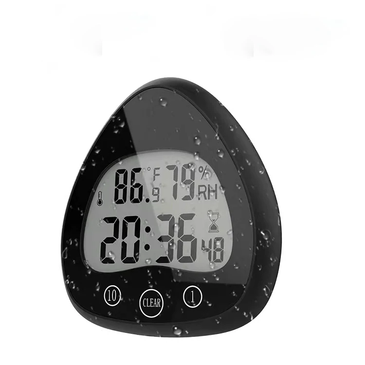 

Chinese design retro heart-shaped waterproof bath temperature humidity monitoring modern wall clock