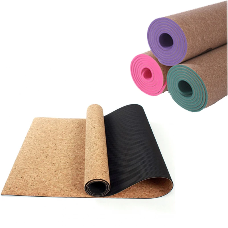 

3MM/4MM/5MM/6MM/8MM Sports Mat TPE Cork Fitness Non-slip Eco-friendly Slip-resistant Hot Yoga Mats Exercise Pilates Workout