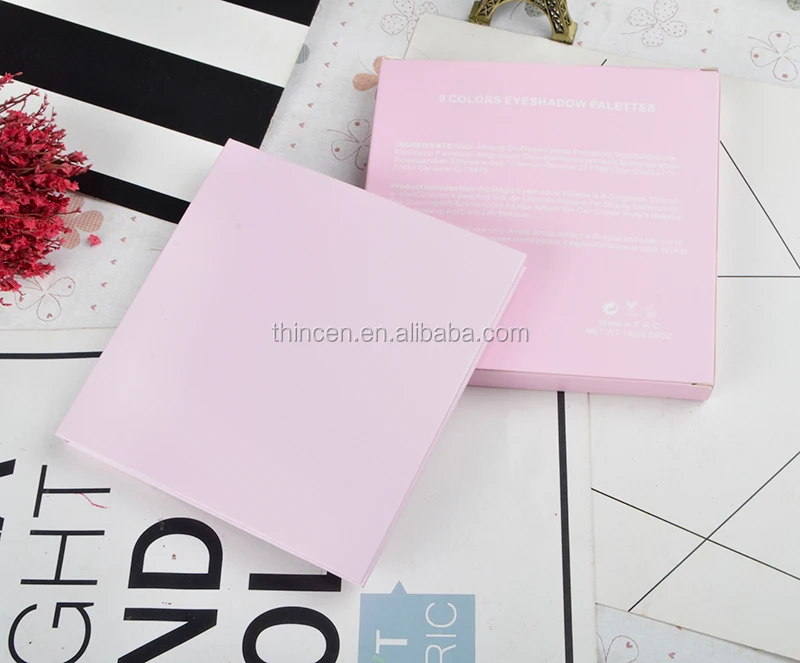 Girls Makeup Low MOQ Customized Packaging Pink Eyeshadow Palette With Mirror