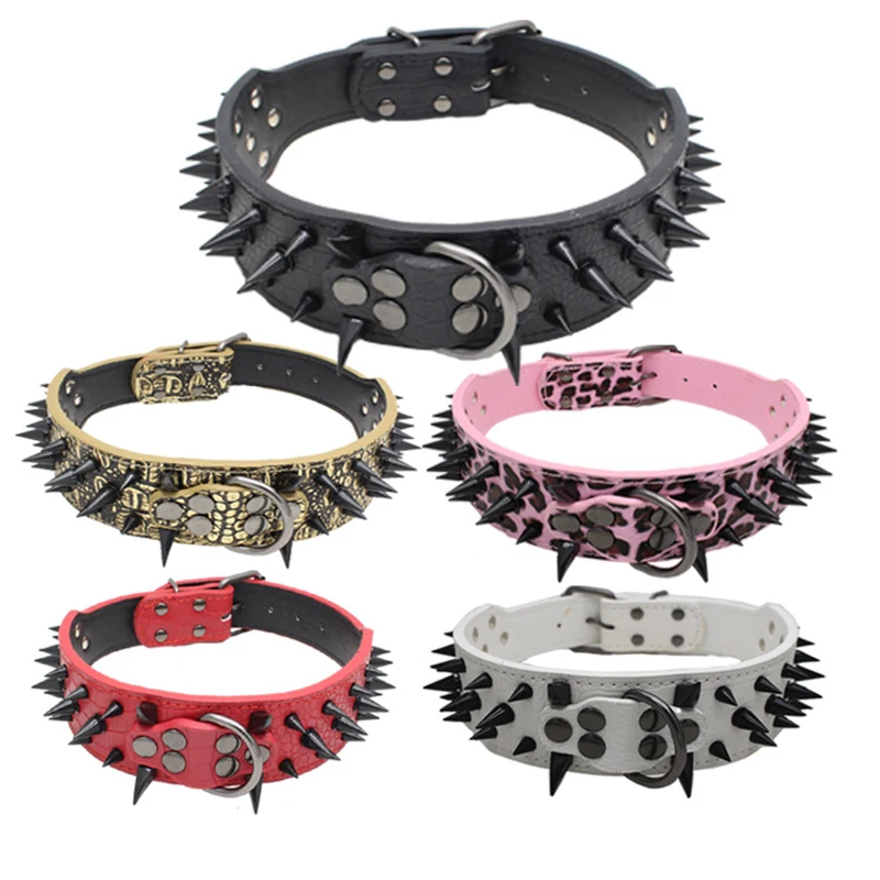 

Adjustable Designer Dog Collars Dog Leashes Rivet Training Pu Dog Collar Pet Products, Customized color