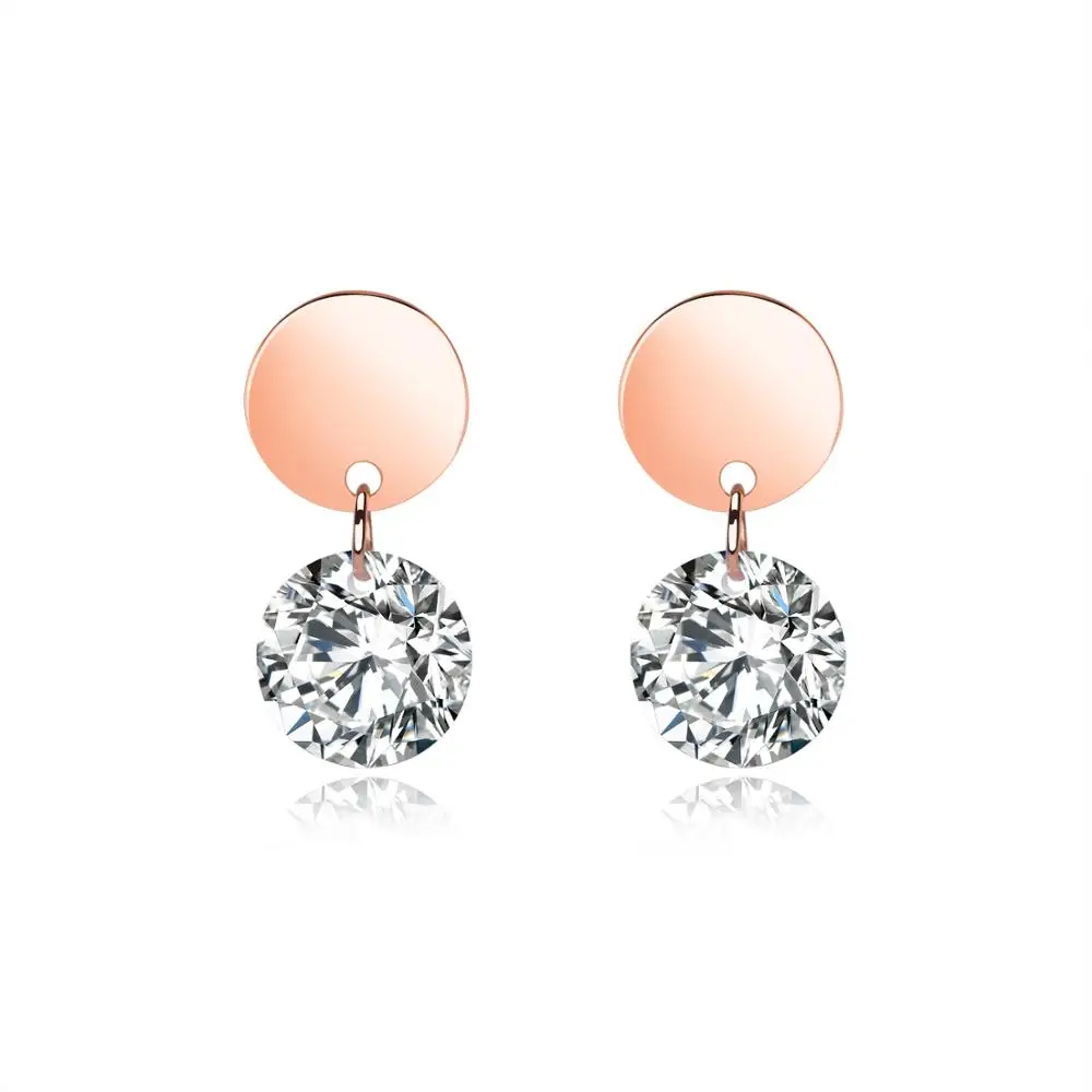 

High fashion round transparent diamond jewelry earrings for women GE427