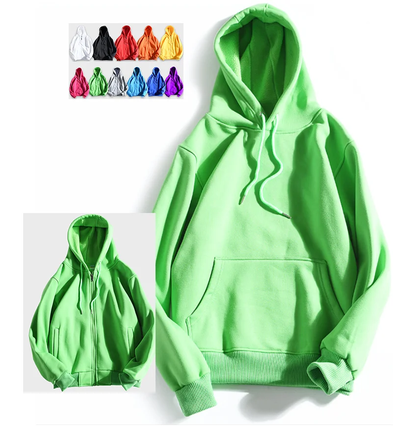 

Custom logo fleece inside zip up and pullover long sleeve women men unisex sweatshirt & hoodie, In available