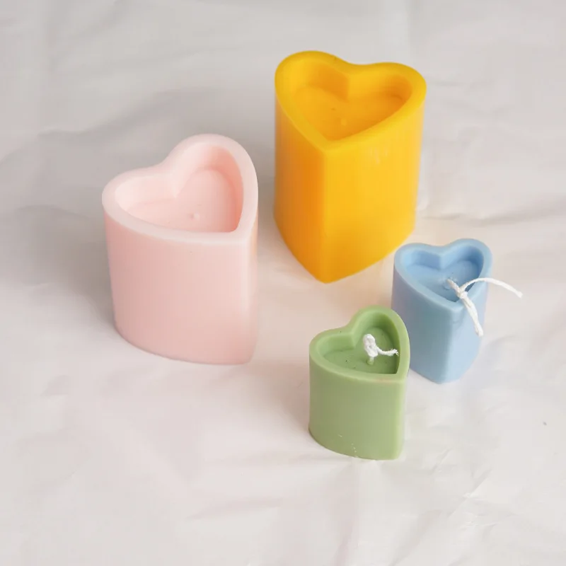 

DIY Concave top heart shaped candle plastic molds for candle making, Transparent