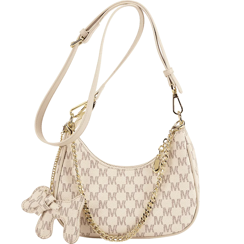 

Factory Sales Fashion PU Soft Leather Charming Cross body Women Shoulder Tote Hand Bags with Chain, White