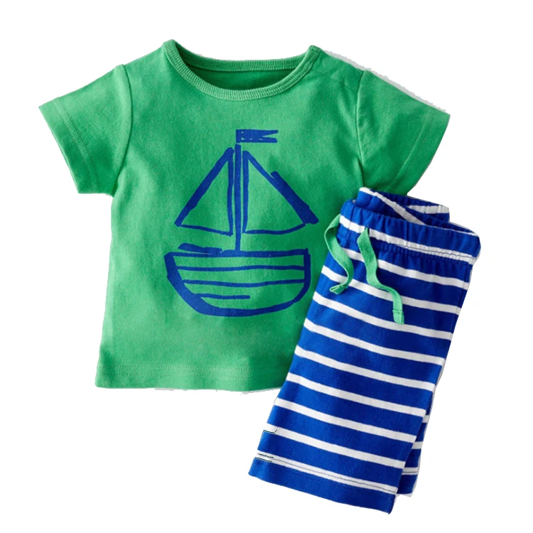 Summer Baby Boys Clothing Set Toddler Children Sport Suit Set 2Pcs Beach Suit Kids Boys Summer Set, Red, green, navy