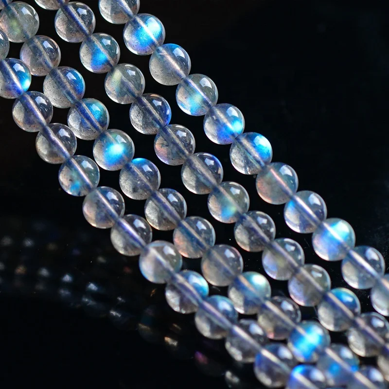 

Natural Rainbow Moonstone 7.5mm to 8mm Round Cabochon Loose Gemstone