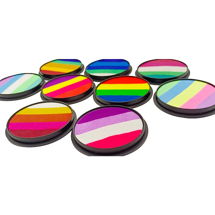 

New arrival 20g Round box face body painting Non-toxic matte rainbow colors water-based face painting, 8 colors available